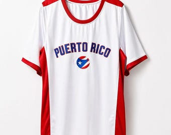 Puerto Rico Baseball Jersey | Retro Puerto Rican Flag Shirt | Puerto Rico Fitted Embroidered shirt | Summer Sports Fan Top Gift for Boricua