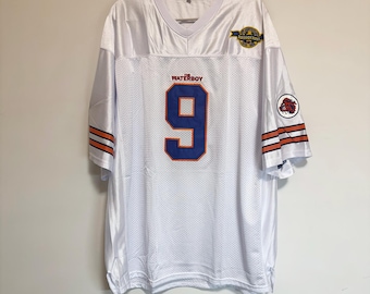 Bobby Boucher #9 The Waterboy Football Jersey Bourbon Patch Movie Hip Hop Party Shirts White Custom Football Jersey Moive Jersey Youth/Adult