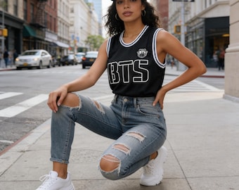 BTS Inspired K-pop Fan Basketball Jersey, Custom Name Number Mesh Jersey , 92 93 95 97 Embroidered /Print Unisex fan Sports Gift