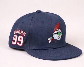 Wild Thing 99 bestickte Snapback-Kappe – Baseballkappe im Retro-Stil, inspiriert vom Film „The Wild Thing 99“, bestickte Baseballkappe im Stil der Cleveland Indians
