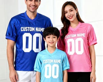 Custom football jerseys, personalized football jerseys, custom football jerseys for families and children, football team gifts friends