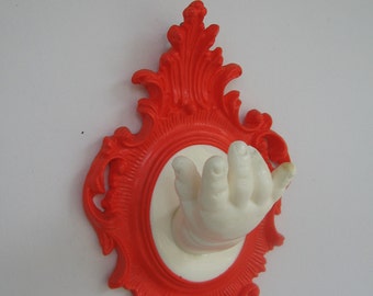 Halloween orange Doll Hand Wall hook / Jewelry display / Decor