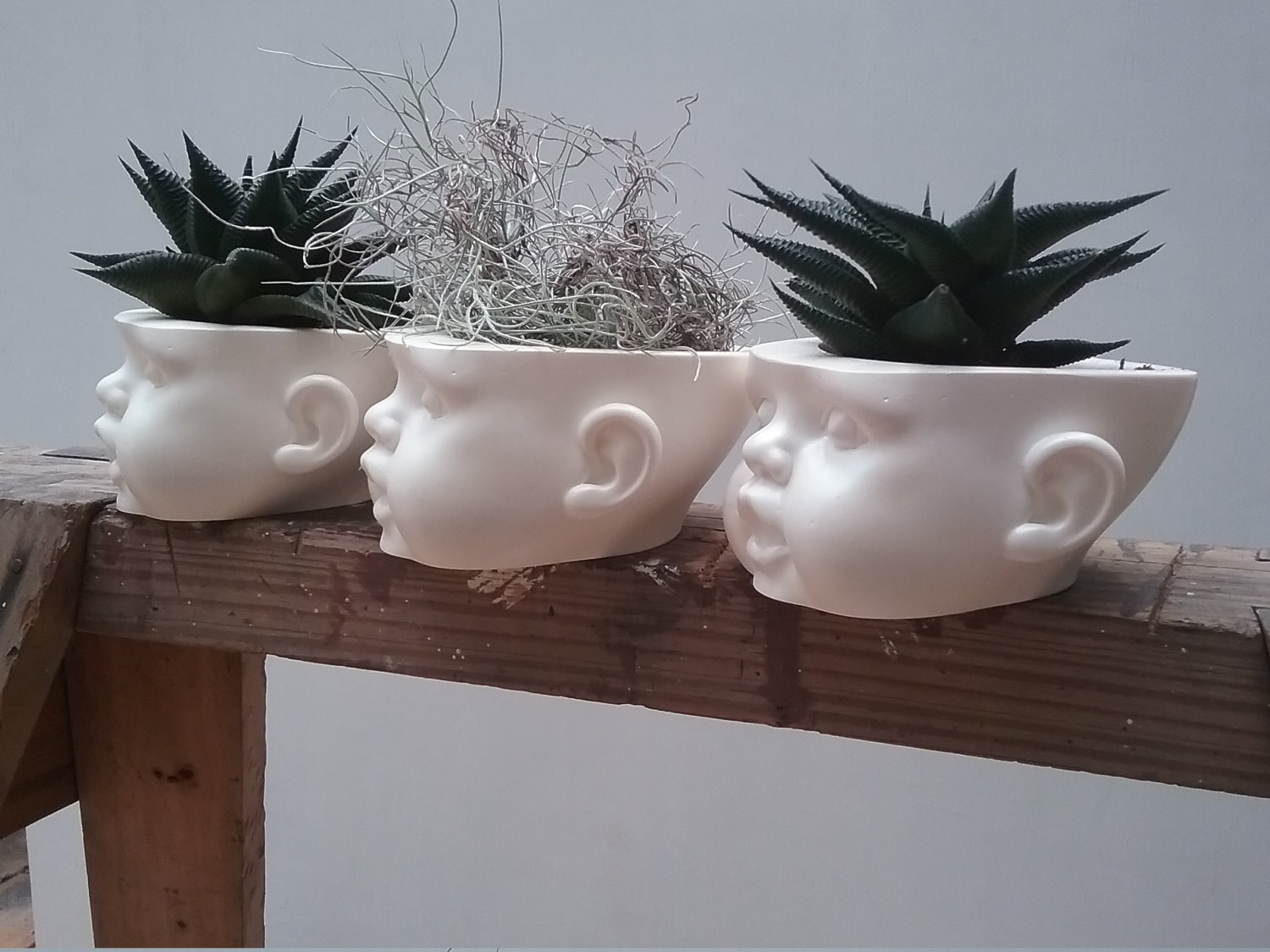 doll head planter resin