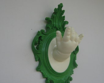 Halloween Green Vintage doll hand wall hook/ display