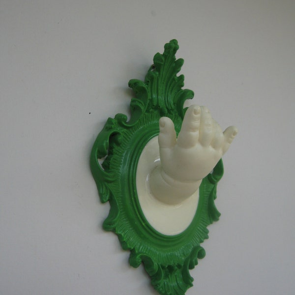 Halloween Green Vintage doll hand wall hook/ display