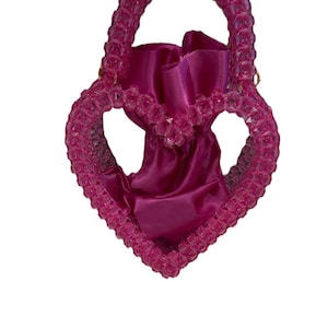 pink heart beaded bag