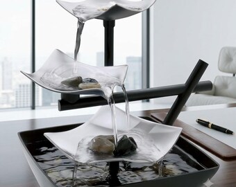 Tabletop Water Fountain Indoor, Zen Relaxation Fountain with River Rocks, Soothing Water Sound Machine for Home Office Bedroom Decor & More!