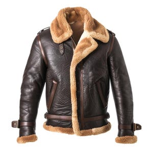 Herren Lammfell Fliegerjacke | Echte Schaffell Leder Bomberjacke | Pelz gefütterte Winter Fliegerjacke | Luxusgeschenk für Ihn