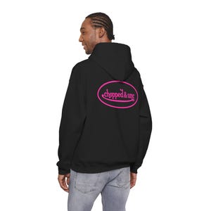 Sudadera con capucha rosa y negra con gráfico en la espalda, inspirada en Von Dutch, regalo para amigos, ropa de calle GenZ, meme Brainrot Y2K imagen 19