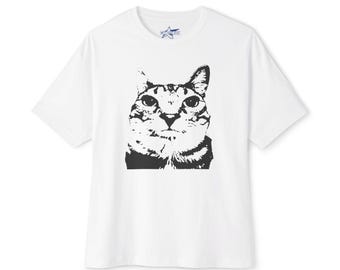 Meme Cat Funny Unisex Oversized Boxy Tee, Streetwear Graphic Shirt, Funny Cat Apparel, Gifts for Teens, Brainrot T Shirt, Silly Cat Shirt