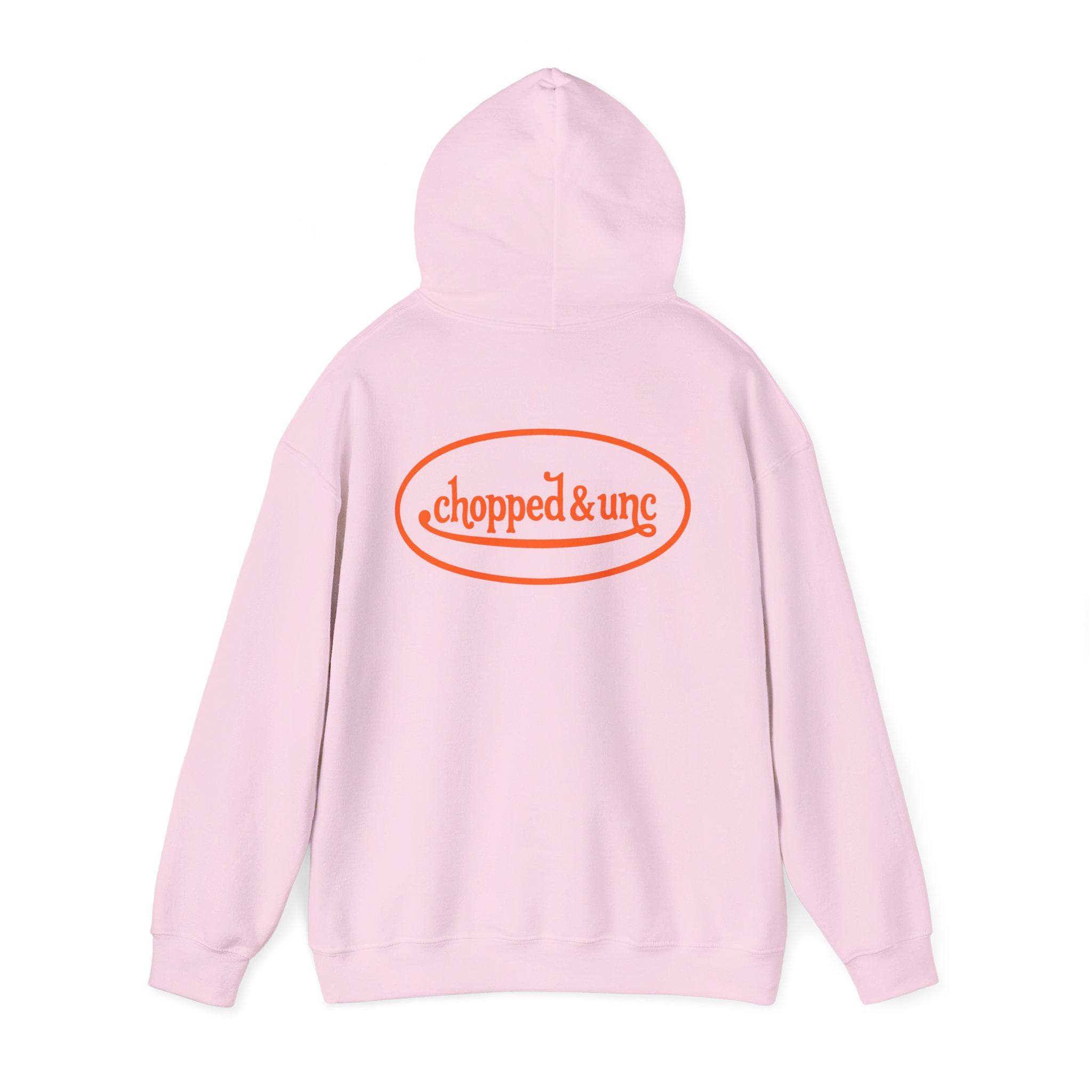 Chopped & Unc オレンジバックグラフィックミームおもしろパーカー 