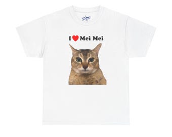 I Love Heart Mei Mei Tole Cat T Shirt | Famous Instagram Cat Meme Funny Shirt, Gift for Cat Lover, GenZ Brainrot Cute Kitty Shirt