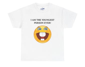 You Are the Youngest Person Ever Cursed Emoji Graphic Funny Meme T Shirt| GenZ Brainrot Reels Emoji, Gift for Friends, Streetwear, Bucktooth