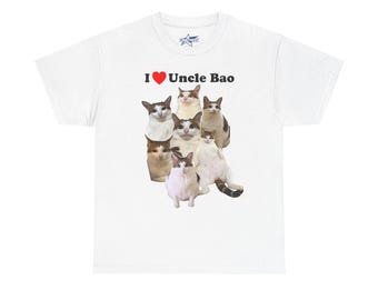 I Heart Love Uncle Bao Cat Collage T Shirt | Cat Lover Shirt, Famous Instagram Cats Shirt, Uncle Bao Bao, Funny Meme Brainrot Cat GenZ