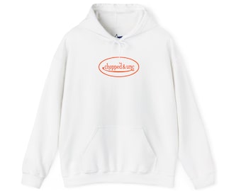 Chopped & Unc Orange Back Graphic Meme Funny Hoodie | Pullover Sweatshirt, Von Dutch Inspired, Streetwear Style, GenZ Brainrot