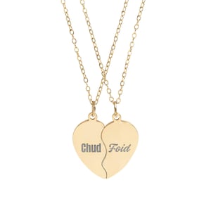 Chud & Foid gegraveerde gespleten harthangerkettingen BFF | Memecadeau voor Valentijnsdag, verjaardag, koppels, voor haar, voor hem, grappige Gen Z Brainrot