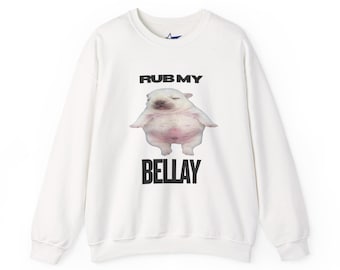 Funny Pibble Rub My Belly T-Shirt, Gift for Dog Lovers, Streetwear, Birthday Gift, Brainrot Shirt, Meme Shirt, French BullDog Funny