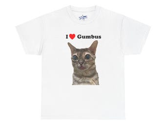 I Love Heart Gumbus Cat T Shirt | Famous Instagram Cat Meme Funny Shirt, Gift for Cat Lover, GenZ Brainrot Cute Kitty Shirt