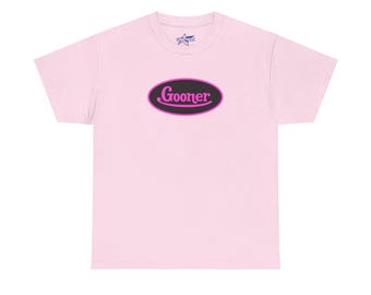 Gooner Pink and Black Graphic Funny Meme T Shirt| GenZ Brainrot Reels Slang, Gift for Friends, Von Dutch Inspired, Streetwear