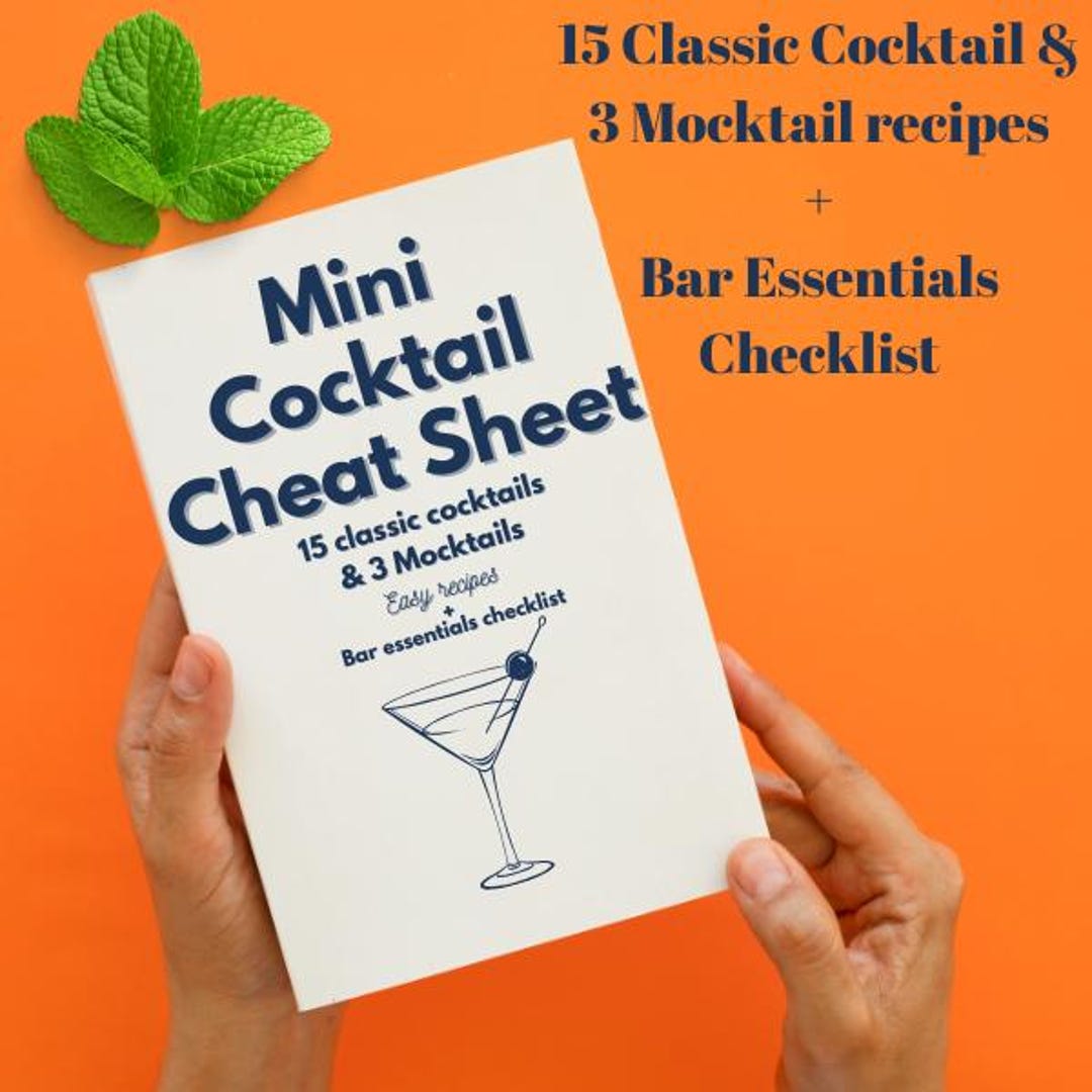 Essential Cocktail Recipes.pdf Cocktail Recipe Cheat Sheet PDF | 15 Classic Cocktails + 3 Mocktails ...