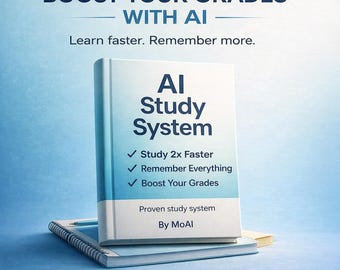 Sistema de estudio con IA para estudiantes / Guía de preparación para el examen ChatGPT (Descarga digital)