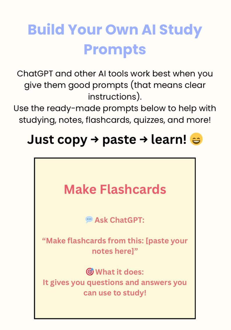 AI Study System for Students | ChatGPT Exam Prep Guide (Digital Download) image 2