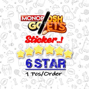 Monopoly_Go-sticker 6 sterren - album chique huisdieren (1 stuk/bestelling)