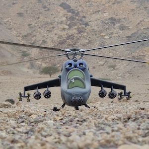 RC Helicopter - Russian Attack Helicopter Mi24 Hind - STL File for 3D Printing | Compatible with FlyWing FW450 V3 | Scale Helicopter