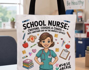 Personalized School Nurse Tote Bag