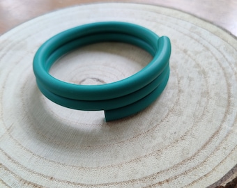 Emerald Green adjustable bracelet bangle | Polymer Clay -  Handmade Lightweight Jewellery