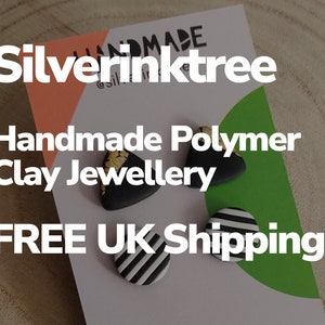 Black adjustable bracelet bangle Polymer Clay Handmade Lightweight Jewellery image 6