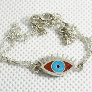 Silver Eye Bracelet,Eye Shaped Bracelet,Eye Charm Bracelet,Charm Bracelet,Good Luck Bracelet,Boho Jewelry,Dainty Bracelet,Silver Bracelet