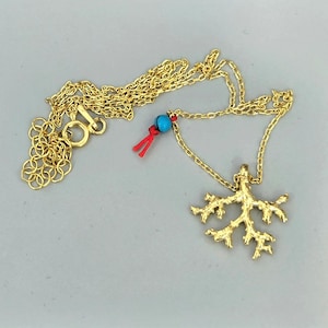Coral shaped Necklace,Unique,Dainty Charm Necklace,Gold Plated Silver Necklace,Coral Pendant Gift for Sea Lovers