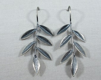 Olive Leaves Earrings,Olive Leaves Silver Earrings,Leaves Silver Earrings,Boho Jewelry, Gift for Her,Olive leaf Earrings,Leaf Earrings