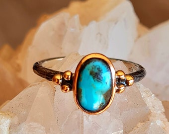 Turquoise ring,Turquoise Silver Ring,Stacking Ring,Dainty Ring, Ancient Style ring