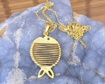 Gold Vermeil Fish Necklace: Dainty Sterling Silver Pendant
