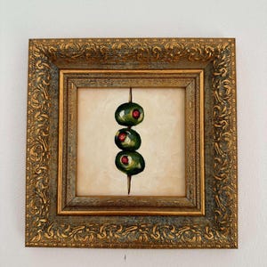 Original Oil Painting: Olive Wall Art, Kitchen Art, Canvas