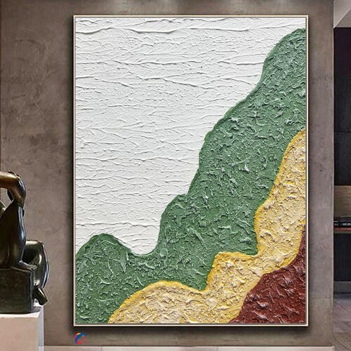 Green shops 3D Textured Painting Large Green Abstract Painting Green Minimalist Painting Green Wall Painting Green Wall Art Green Wall Decor