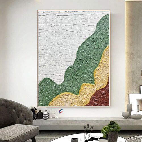 Green shops 3D Textured Painting Large Green Abstract Painting Green Minimalist Painting Green Wall Painting Green Wall Art Green Wall Decor