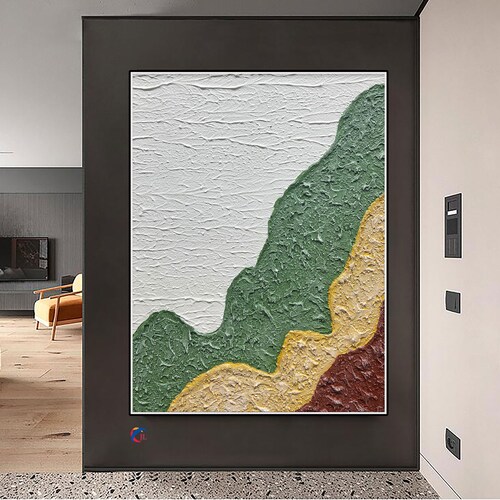 Green shops 3D Textured Painting Large Green Abstract Painting Green Minimalist Painting Green Wall Painting Green Wall Art Green Wall Decor