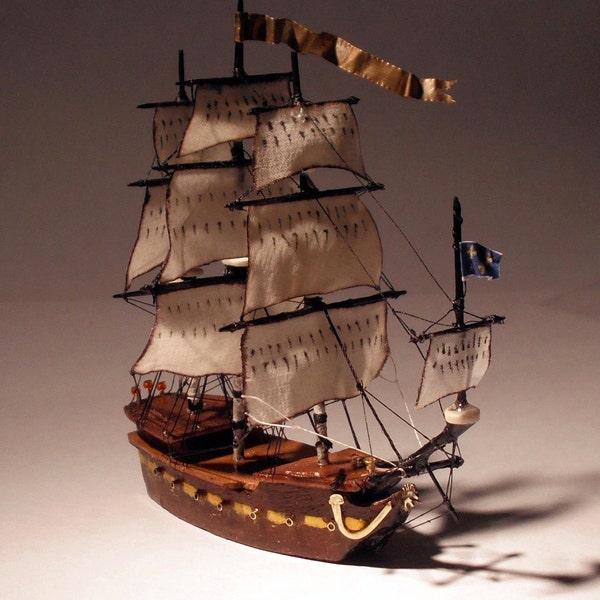 Le Coursier Doré: 17th Century Miniature French Galleon