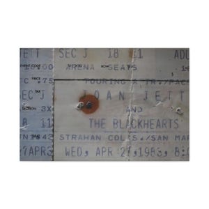 Leinwanddruck, Joan Jett Blackhearts Konzertkarte Stub Kunst, Wanddekoration, Musik Erinnerungsstücke, Geschenk für Rock Fans, Vintage Wandkunst