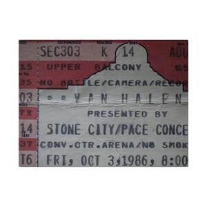 Vintage Van Halen Konzertkarte Stub-Foto auf Leinwand