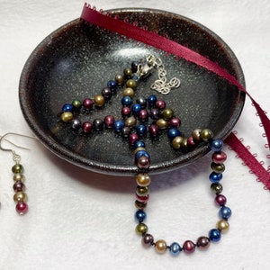 Multi-colored fresh water pearl necklace