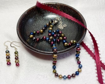 Multi-colored fresh water pearl necklace