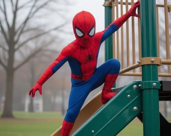 Spider-Man-kostym för barn | Superhjälte för pojkar | Halloween-outfit | Kostym Superhjältedräkt för pojkar | Avtagbar mask