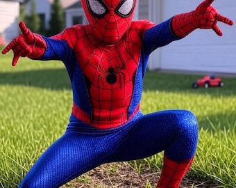 Galen rea! Spider-Man-kostym för barn | Superhjälte-Halloween-outfit för pojkar | Födelsedagsfest-kostym för småbarn
