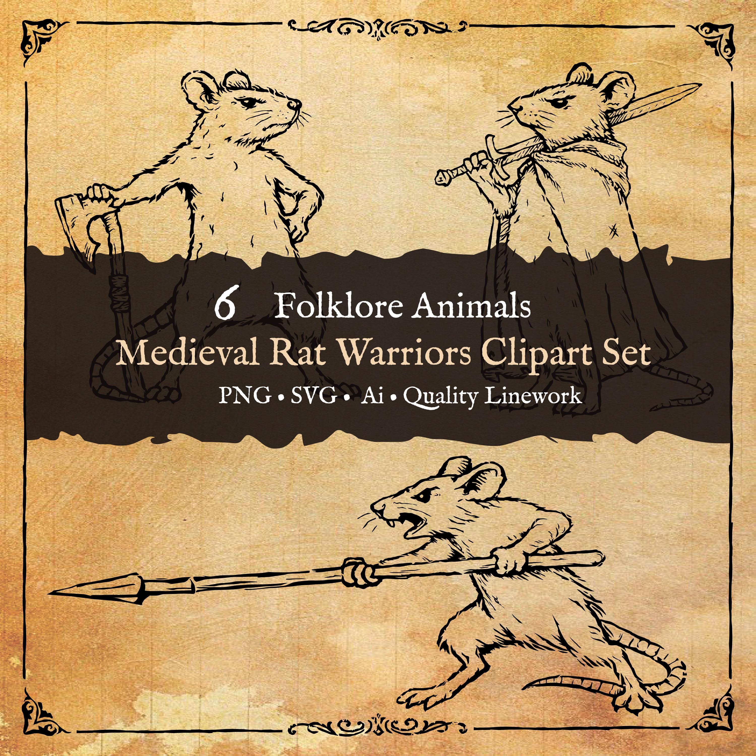 Medieval Rat Medieval Rat Warriors Clipart Set – Dark Fantasy RPG Characters PNG Svg ...