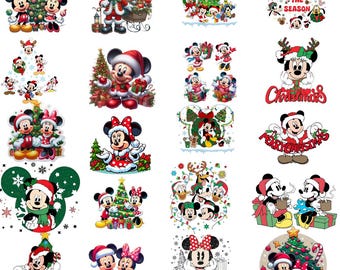 Diseños navideños de sublimación PNG de ratones y amigos para fiestas