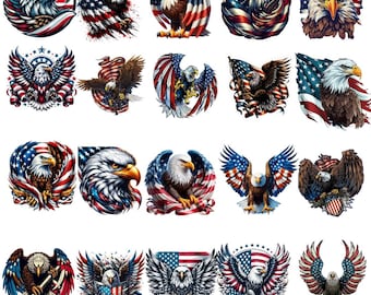 American Eagle PNG Bald Eagle Clipart Patriotic Eagle Design Digital Download